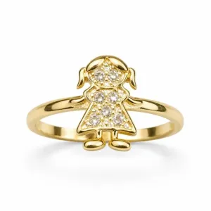 Anel Menina Banhado a Ouro