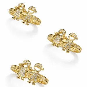 Anel Personalizado Dois Filhos com Zircônias.