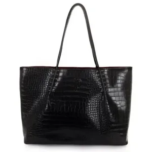 Bolsa Bag Grande Croco e Spikes WJ - Preta