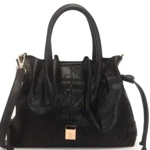 Bolsa Saco Média Monograma Baixo Relevo WJ Preta