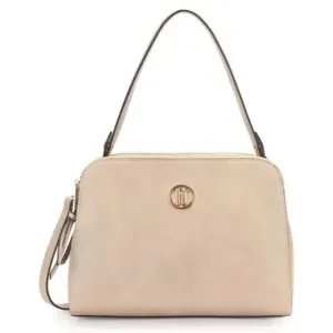 Bolsa Transversal Média WJ com Compartimentos Bege