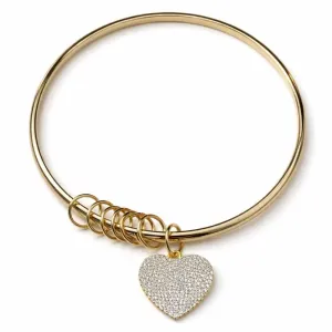 Bracelete Coração Cravejado com Zircônias.