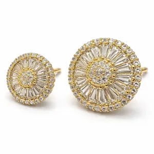 Brincos Dupla com Zircônias.