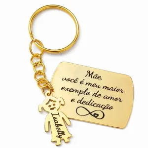 Chaveiro Personalizado com Plaquinha e Pingente.