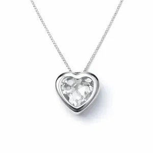 Colar Coração Grande em Prata 925.