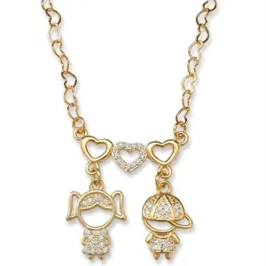 Colar Filhos Menino e Menina com Corações