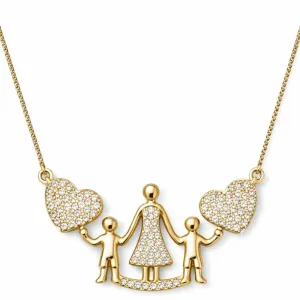 Colar Mãe com Dois Filhos.