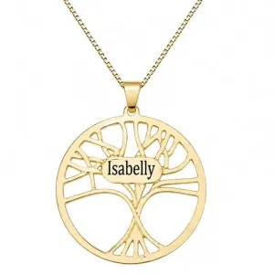 Colar Personalizado Árvore da Vida 3cm Banhado a Ouro.
