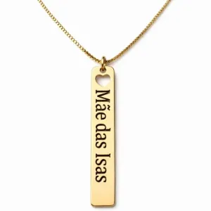 Colar Personalizado Barra com Coração.