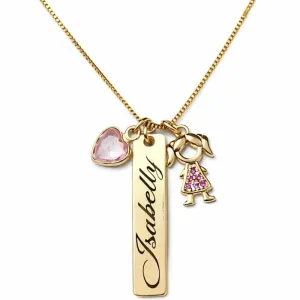 Colar Personalizado com Nome e Coração.