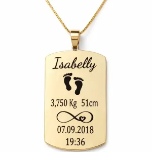 Colar Personalizado com Plaquinha Retangular Grande 2,5 cm