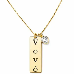 Colar Personalizado com Plaquinha Vertical e Ponto de Luz.