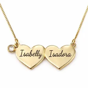 Colar Personalizado Corações e Ponto de Luz.