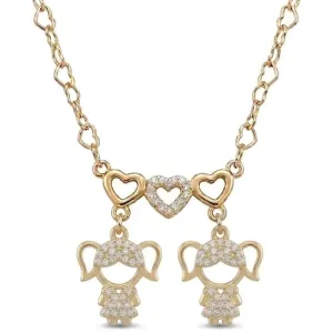 Colar Personalizado Filhas com Corações Cravejados.