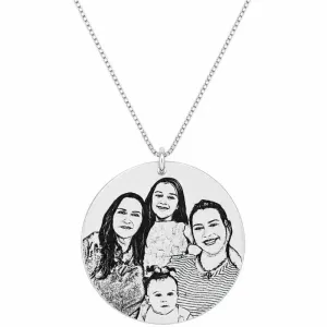 Colar Personalizado Redondo 3cm Banhado a Prata.