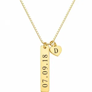 Colar Personalizado Retangular  Banhado a Ouro.