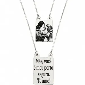 Escapulário Personalizado Banhado a Prata.