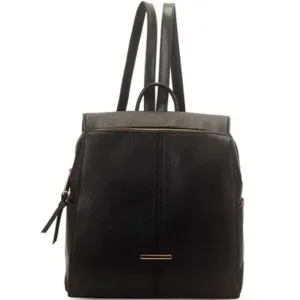 Mochila Média Detalhes Costuras Preta.