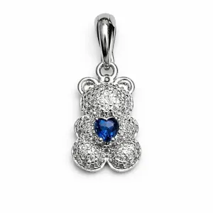 Pingente Ursinho em Prata 925 com Zircônias