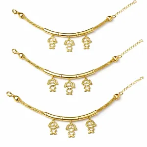Pulseira com Pingentes 3 Filhos.