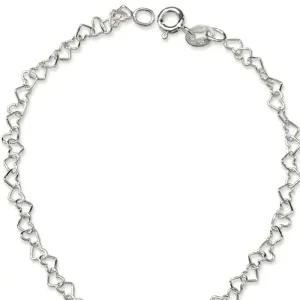 Pulseira Corações em Prata 925