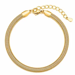 Pulseira Feminina Malha Banhada a Ouro 5mm
