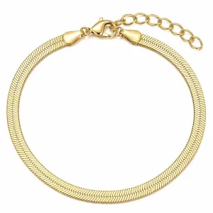 Pulseira Feminina Modelo Fita Banhada a Ouro 5mm.