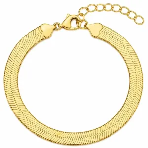 Pulseira Feminina Modelo Fita Grossa Banhada a Ouro 7mm.