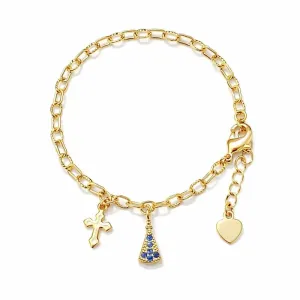 Pulseira Infantil com Pingentes Religiosos.