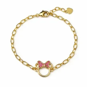 Pulseira Infantil Minnie com Lacinho Cravejado