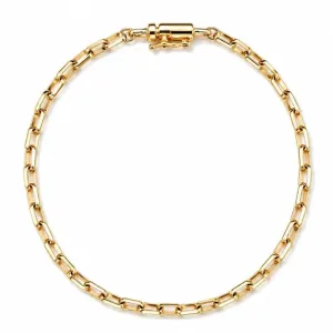 Pulseira Masculina 20cm Elo Cartier Banhada a Ouro.