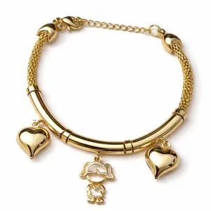 Pulseira Menina e Corações.