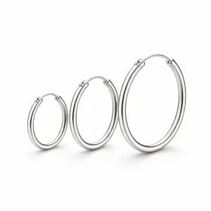 Trio Argolas Clássicas em Prata 925