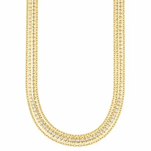Chocker de Fita Cravejada Banhada a Ouro.