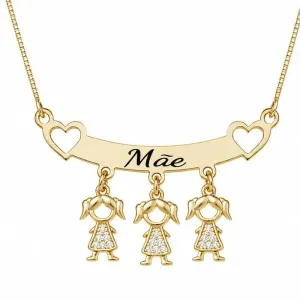 Colar Canga Personalizada 3 Filhos Mãe.