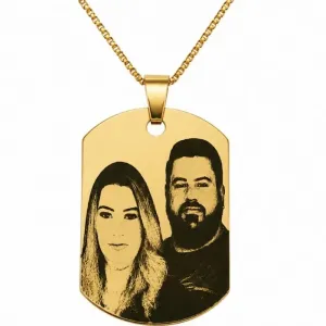 Colar com Pingente de Fotogravação Personalizada 2 cmX 3cm.