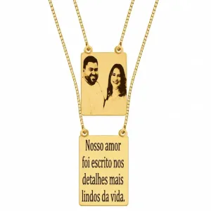 Colar Escapulário Personalizado com Foto e Frase.
