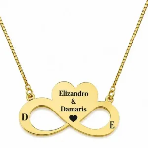 Colar Infinito Personalizado com Coração.