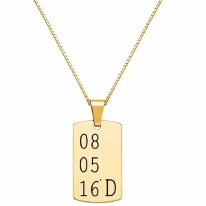 Colar Personalizado com Datas e Letras.