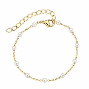 Pulseira de Pérolas Mini Banhada a Ouro.