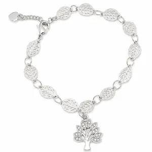 Pulseira Folhas com Árvore da Vida Ródio.
