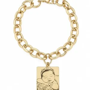 Pulseira Personalizada Quadrada 2cm com Foto gravação.