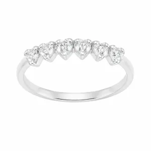 Anel Corações Cristal em Prata 925