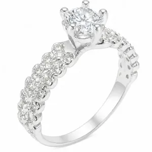 Anel Solitário Prata 925 com Zircônias.