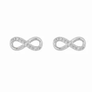 Brinco Infinito Cravejado em Prata 925