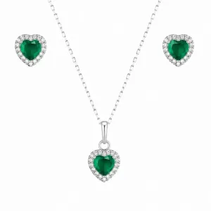 Conjunto Coração Prata 925 Color