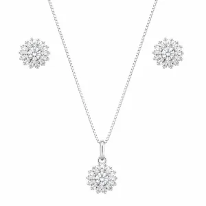 Conjunto Flor Radiante Prata 925.
