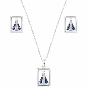 Conjunto Nossa Senhora Aparecida em Prata 925.
