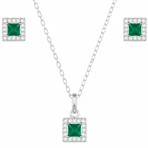 Conjunto Prata 925 Quadrado Color