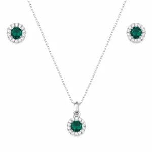 Conjunto Redondo Cravejado Prata 925 - Com veneziana